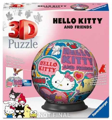 Ravensburger 3D Puzzle 11630 - Puzzle-Ball Hello Kitty - Puzzle-Ball für Erwachsene und Kinder ab 6 Jahren