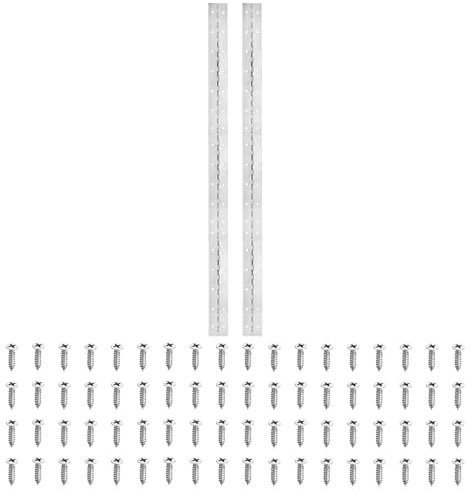 PATIKIL 35x2 Inch Piano Hinge, 2 Pack 304 Stainless Steel Continuous Hinge with Holes for Piano Gate Door Wooden Storage Box Cabinet Boat, Silver Tone