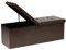 Bonlife Folding Ottoman Large Storage Box with Flipping Lid Linen Footstool for Living Room Kids Toy Box Window Seat with Storage Brown 110x38x38cm
