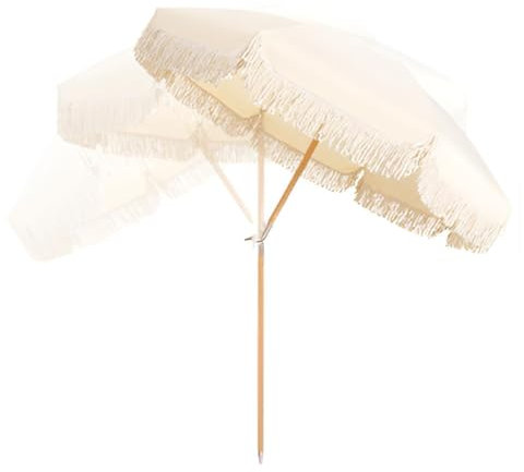 WDWDW Parasol de Jardin inclinable de 200 cm avec Franges, Parasol de Plage Portable avec Protection UV de 2 m pour Jardin, Piscine, Table de Jardin