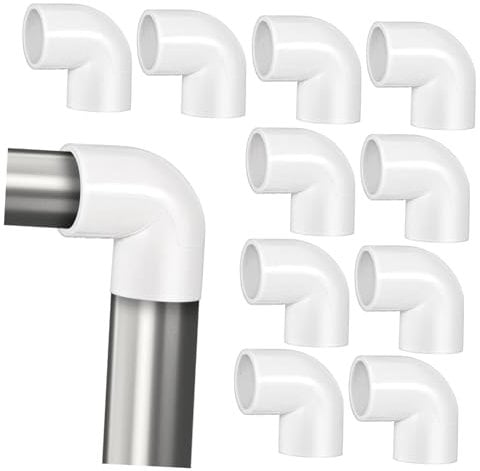 HOMSFOU 10 Pezzi Connettore Gomito PVC da Raccordi per Tubo Fognario Raccordi per Impianti Idraulici e Resistenti per Scarico e Approvvigionamento