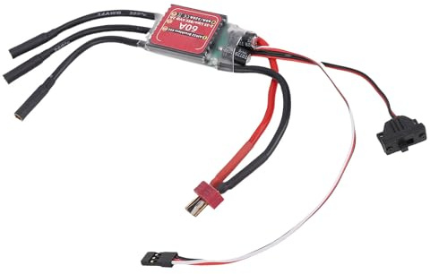 SUNGOOYUE 60A ESC Bürstenloser Motordrehzahlregler, Einstellbare Schleppbremse, Sinusförmiger Start für RC-Autos, Boote, Drohnen mit 2-3S Lipo-Unterstützung