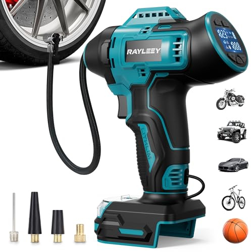 RAYLEEY Akku Kompressor für BOSCH 18V GBA/GBA ProCORE, 11 Bar/160PSI Luftkompressor Akku mit Automatische Abschaltung, Elektrische Luftpumpe für Auto, Motorrad, Fahrrad, Bälle (ohne Akku)