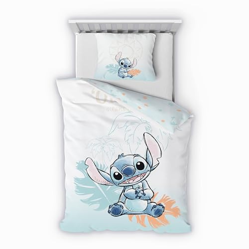 Träumschön Disney Lilo & Stich Bettwäsche aus 100% Baumwolle 2tlg. 135x200 | Renforcé Kinder-Bettwäsche mit Reißverschluss, leicht, atmungsaktiv, bügelfrei, ideal für den Sommer, OEKO-Tex zertifiziert