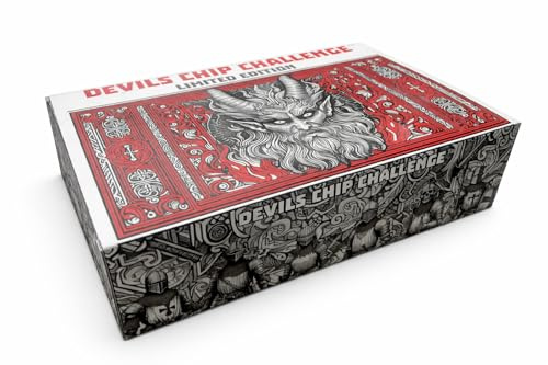 30PC Devil’s Chip Challenge Gift Box – Ultra Hot Carolina Reaper Chip. World’s hottest tortilla chip challenge, a vegan spicy snack, party entertainment, Halloween games, and spicy food lovers. (30)