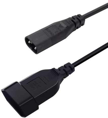 MejaRizon IEC 320 C8-Stecker auf Euro CEE7/16-Buchse Verlängerungskabel, 250V/2,5A, Stecker auf Buchse, Verlängerungsnetzteil, Geeignet für USV, UPS Kaltgerätestecker