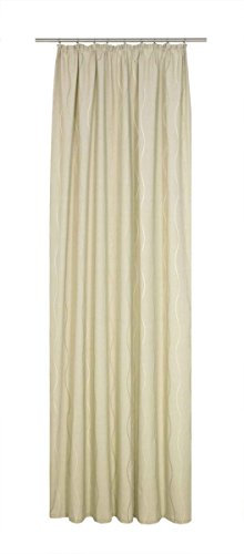 Wirth Fertigschal mit Kräuselband, Polyester-Baumwolle, Beige, 245 x 132 cm