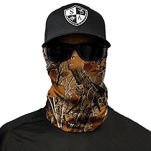 SA Fishing Face Shields ** 40+ Designs verfügbar ** Qualitäts Bandana/Multifunktionstuch/Schlauchtuch/Halstuch aus Stoff & SPF 40 - Face Masks von SA Company, Forest Camo