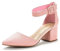 DREAM PAIRS Scarpe Tacco Donna Décolleté Con Tacco Grosso E Punta A Punta Comode Eleganti, Size 43, Rosa/Scamosciato, ANNEE