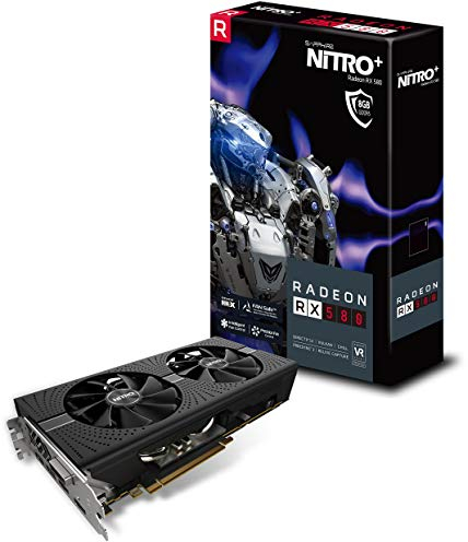 Sapphire RADEON RX 580 NITRO+ Radeon RX 580 8GB GDDR5 Graphics Card (Radeon RX 580, 8 GB, GDDR5, 256 bit, 3840 x 2160 Pixels, PCI Express x16 2.0)