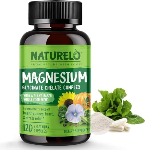 NATURELO Magnesium Glycinate Complex | 120 Capsules | 4 Months