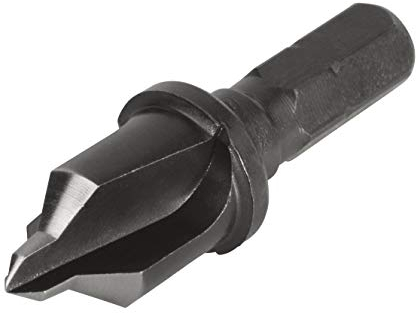 wolfcraft Avellanador HSS con tope de profundidad, Ø 10 mm, vástago hexagonal I 4382000 I Función 2 en 1 para preparación de uniones atornilladas en metal y plástico