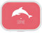 4youDesign Personalisierte pinke Brotdose -DELFIN Silhouette- mit Namen – inkl. Bento Box & Snack-Gabel für Schule & Kindergarten, Geschenk für Kinder (Pink)