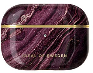 Ideal of Sweden AirPod-Schutzhülle, kompatibel mit AirPods Pro, kompatibel mit Qi-Ladegerät, LED-Ladeanzeige (Golden Plum)