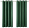 Deconovo Cortinas Dormitorio Navideñas Modernas Opacas Termicas Aislantes con Ollaos 117x160 cm Verde Oscuro 2 Piezas