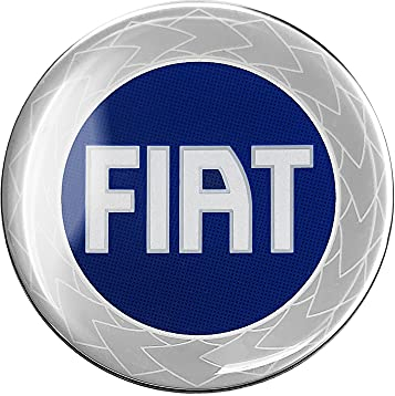 Fiat 21235 3D-Aufkleber, offizielles Logo, Blau, Durchmesser 75 mm