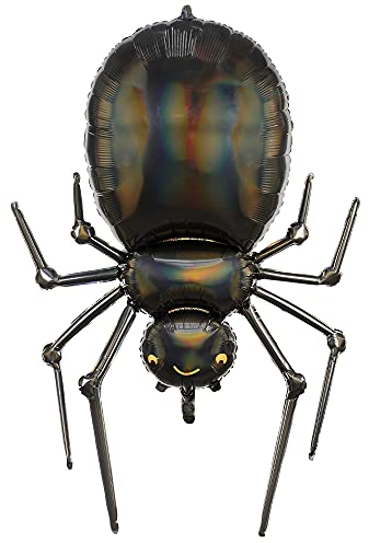 Glänzender Folienballon Spinne in Schwarz 60x101cm