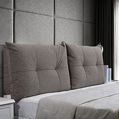 RXBD Linen Fabric Upholstered Headboard Slipcover,Positioning Support Backrest,Perfect Bolster Lumbar Bumper Cushion Removable Cover,for Day Bed&Bunk Bed(Size Can Be Customized)