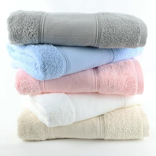 LINANDELLE - Lot de 2 Gants de Toilette en Bouclette éponge avec Bande à Broder en Toile AIDA