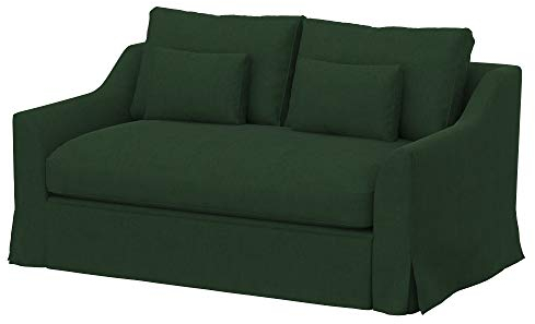 Soferia Sofabezug Kompatibel Mit FARLOV 2-er Sofa Sofaüberzug Sofaüberwurf Sofaschoner Cover Einfache Reinigung Allergiefrei Wasserabweisend Majestic Velvet Flasche Grün