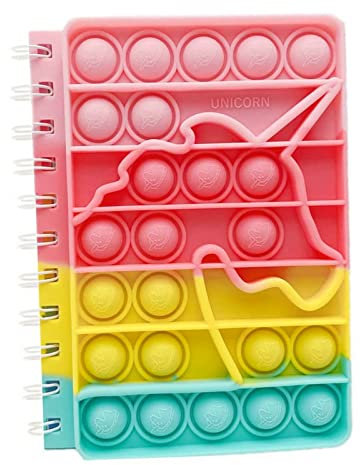 ZHIHUI Pop It Notebook, Fidget Toy Spielzeug Silikon Push Bubbles Notebook Sensory Squeeze, A6 Spirale Notizblock, Portable Pop Fidget Toy It Notizheft Relieve Stress für Schule Office