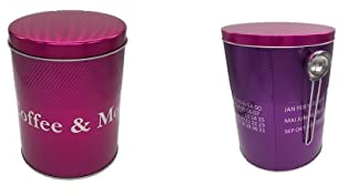 James Premium Vorratsdose 0,9 L mit Deckel & ohne Sichtfenster für Lebensmittel, stabiler Vorratsbehälter, Metalldose für Kaffee, Tee, Cerealien, Kaffeedose, Anti-Fingerprint mit CO 2 Ventil pink