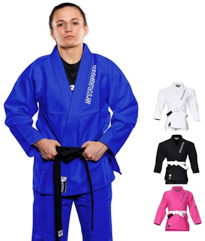 Starpro Evolve BJJ Gi 350 g – Mélange de coton puissant – Blanc et noir – Kimono d'arts martiaux Preshrunk Professional pour l'entraînement et la compétition – Hommes et femmes