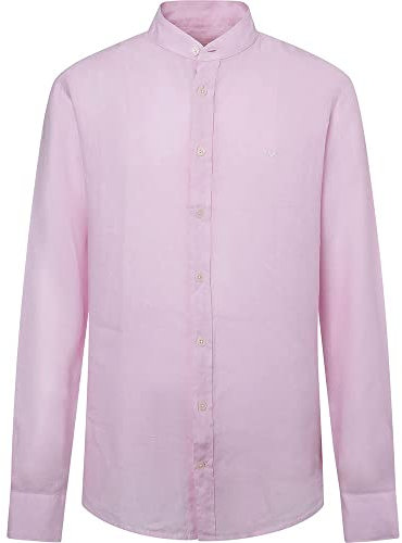 Hackett Lino Tinto in Capo P Camicia, Rosa, XXL Uomo
