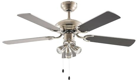 Lindby Deckenventilator mit Lampe Anariki (Landhaus, Vintage Rustikal) in Chrom aus Metall (3 flammig GU10) - Ventilator Wohnzimmerleuchte