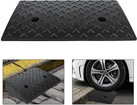 YARDIN Lot de 2 rampes de trottoir portatives (93 x 30,5 x 11 cm) pour voiture, moto, fauteuil roulant, déambulateur, noir