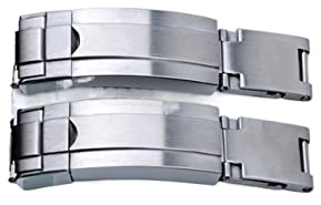 RETHPA Watch Clasp,Watch Buckle Bracelet Pull Tooth Buckle 9mm Replacement Stainless Steel Glide Flip Lock Deployment Clasp Buckle For Rolex Deepsea Submariner