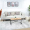 Surya Zadar Wohnzimmer Teppich modern – Abstrakt Design in Marmor Optik für Wohnzimmer 200x275 cm, Esszimmer, Schlafzimmer - Marmor Teppich groß, weicher Teppich Kurzflor in Schwarz und Creme