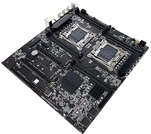 XIDIT 1 Pack X99 Dual-Socket CPU Motherboard Black LGA2011-3 8XDDR4 ECC RAM Slot PCIEx16 SATA3.0 Server PC Motherboard Support E5 V3/V4 CPU