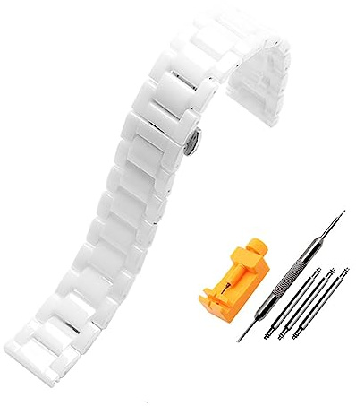 LUGEMA Keramik-Uhrenarmband 14 Mm 16 Mm 18 Mm 20 Mm 21 Mm 22 Mm Schwarz Flache Schnittstelle Keramik Universalarmband Damen Herren Armband