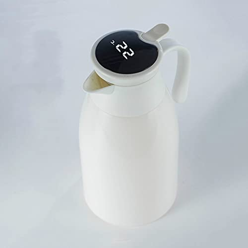 NAMUlA 1L Intelligente Isolierung Wasserkocher Thermosflasche Home Hotel Große Kapazität Glas Liner Kaffeekanne Temperaturanzeige Wasserflasche (Farbe: Weiß) Fashionable