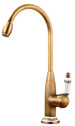 Grifo de lavabo de porcelana azul y blanca Grifo económico para fregadero de cocina, porcelana azul y blanca