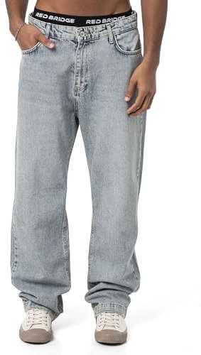 Red Bridge Baggy Jeans da uomo, Azzurro, 34W x 32L