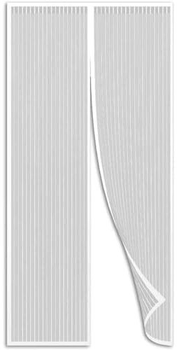 Vetrineinrete® Zanzariera magnetica bianca per porte finestre tenda chiusura con calamita antizanzare insetti mosche universale varie misure (120x240 cm)