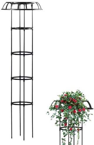 Flower Trellis for Climbing Plants, Climbing Trellis, Raspberry Trellis, Umbrella Shape Bush Trellis | Vine Supports Plant Tower, Cage for