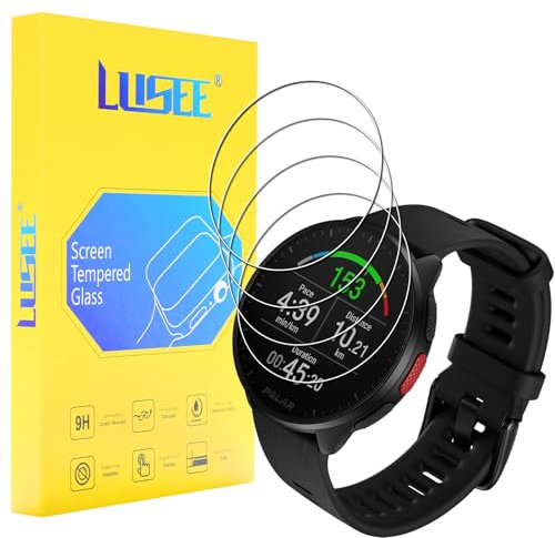 LUSEE 4 Stück Schutzfolie Kompatibel mit Polar Pacer Pro/Polar Pacer Displayschutzfolie Displayschutz [9H Härte] [Anti Kratzer] HD Glas Temperglas Folie