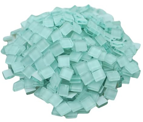 Yuvori 0,5 kg quadratische Kristallmosaikfliesen 1 cm DIY für Badezimmer, Wohnzimmer, Küche, Balkon (weiß)