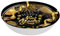 FIESTAS GUIRCA | Happy New Year Schale wiederverwendbar (32 cm) - Tischdekoration für Silvester und festliche Feiern - Ideal für elegante und festliche Events - Schwarz und Gold