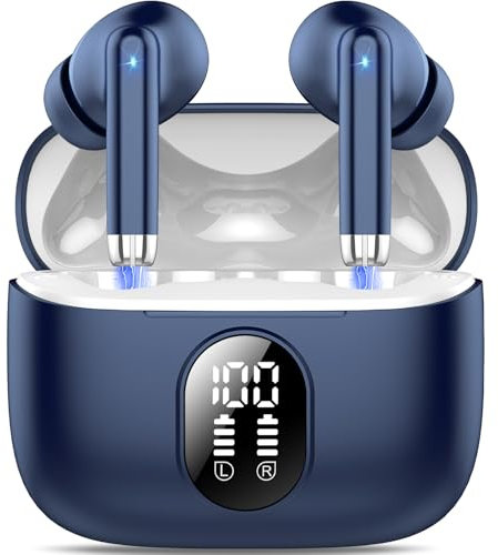 Auriculares Inalámbricos Bluetooth, Auriculares Bluetooth 5.4 HiFi Estéreo con HD ENC Reducción de Ruido Mic, IP7 Impermeable Cascos Inalambricos Bluetooth, 40H Ultra Cómodos Auriculares Inalámbricos