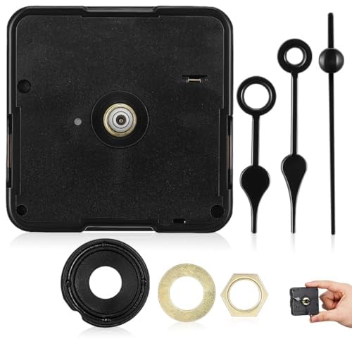 jojofuny Silent Small Clock Mechanism With Hands For 10 To 12cm Dials | Battery Quartz Movement With 13mm Shaft And 3 Black Aluminium Hands For DIY Clocks