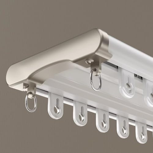 UrbanUp Gardinenschiene Schiebegardinenschienensystem zur Deckenmontage, Doppelschienen-Vorhanggleitschienenset, Home Quietly-Vorhangstange für Raumteiler(3.0m(9.8ft))