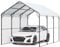 VEVOR Abri de voiture en métal robuste, 3 x 4,5 m, abri de garage extérieur avec cadre et toit en acier galvanisé, auvent pour voiture multi-usage avec parois latérales amovibles, pour pick-up, bateau
