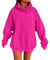 Winter Damen Übergroße Hoodies für Damen, Winter-Sweatshirts aus Baumwolle, Pullover 2024, modische Tops, Trendige Outfits Pullover Mit Pailletten Damen (Hot Pink, M)