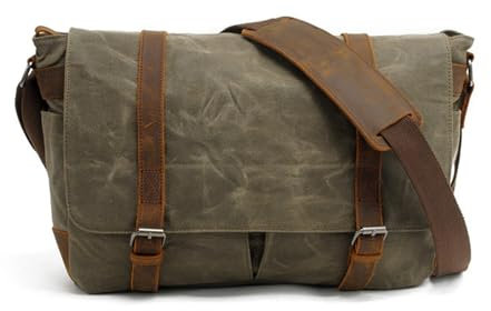 Kameratasche aus Segeltuch Retro Sling Messenger für Objektive und Zubehör, mehrere Fächer, für Outdoor & Urban Fotografen (Grün)