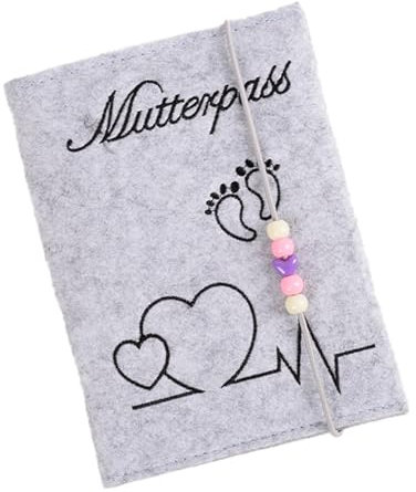 Landrain Mutterpass Schutzhülle Filz, Mutterpasshülle für Deutschen Mutterpass, Hülle Mutterpass,Grau