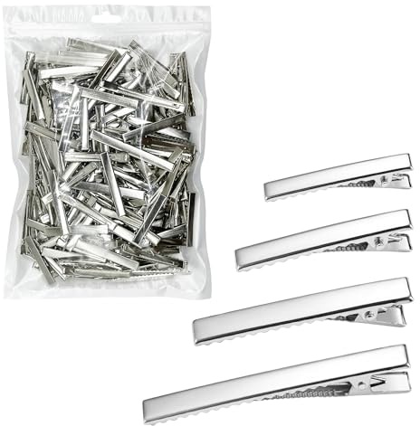 Cayway Haarspangen, Metallspangen für Haarnadel Harz Silikonformen DIY, Haarnadel für Epoxidharz, 200 Stück in 4 Stil, Silber